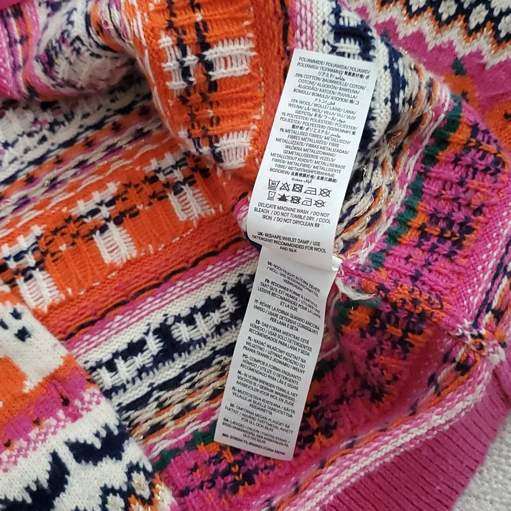 Mini Boden Girls Halloween Fair Isle Button Front Sweater Cardigan Sz6-7 - Picture 7 of 8